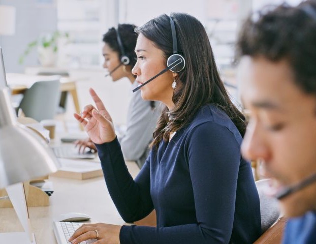 Woman with headset Safety and Security